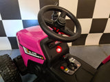 Children's tractor 12 volts with trailer pink