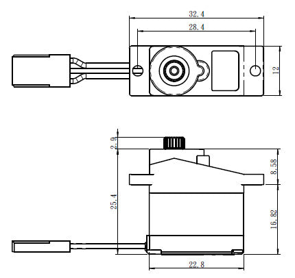 SH-0257MG Plus Servo 2,2Kg 0,09s Alu Metal Gear Micro