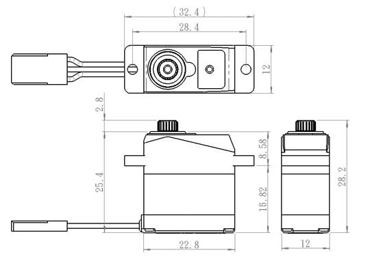 SH-0263MG Plus Servo 2,2Kg 0,10s Alu Metal Gear Micro