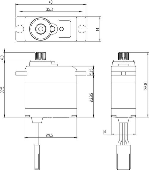 SW-0250MG Plus Servo 5Kg 0,11s Metal Gear WP Mini