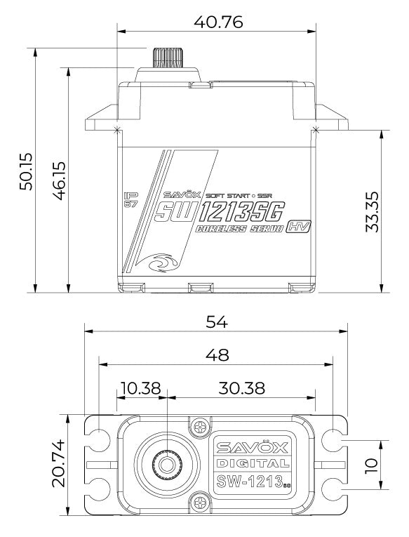SAVÖX SAV-SW1213SG - SW-1213SG Servo 38Kg 0.16s HV Alu Brushless Steel Gears WP