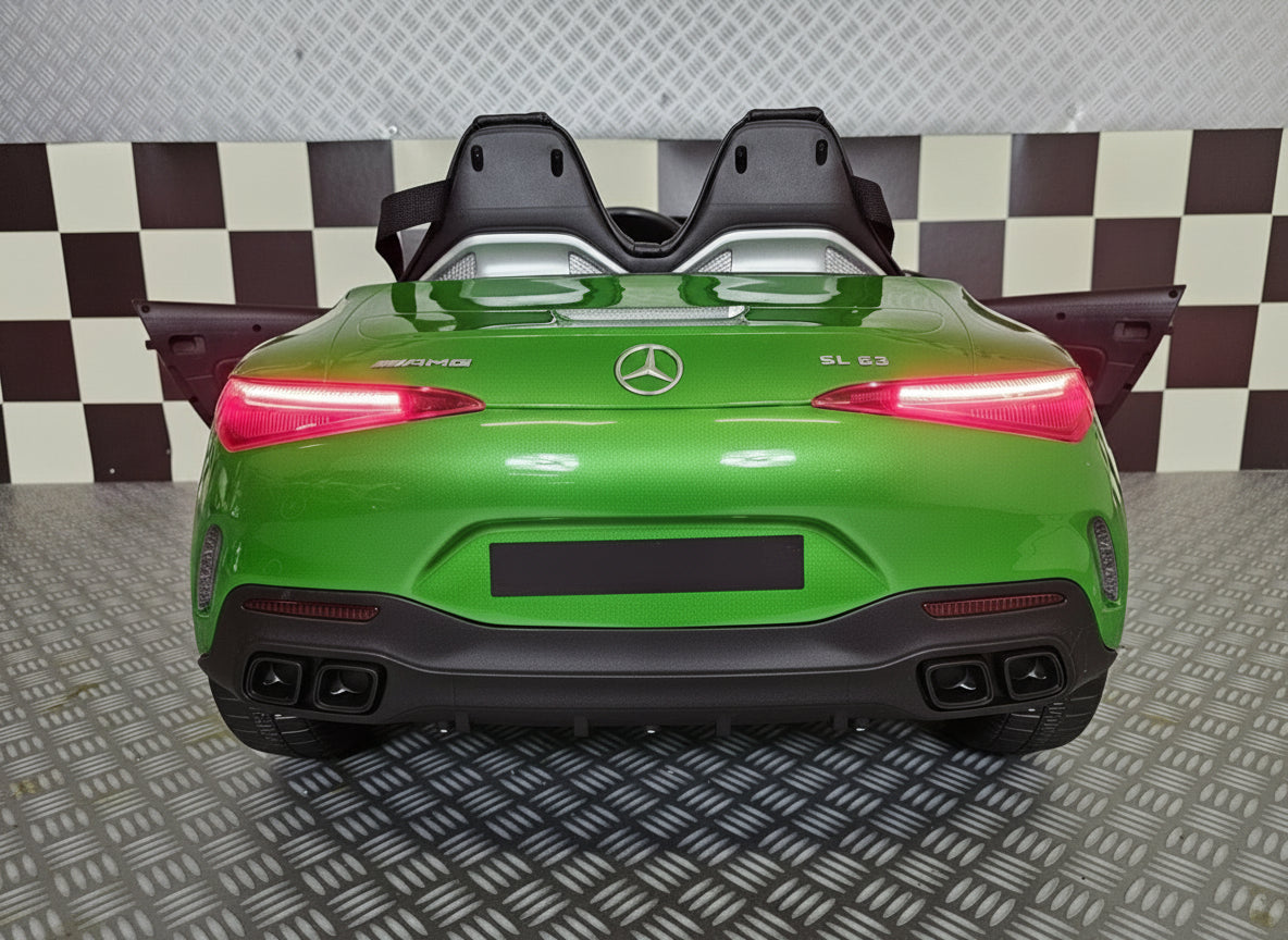 Children's car Mercedes SL63 12 volt metallic green