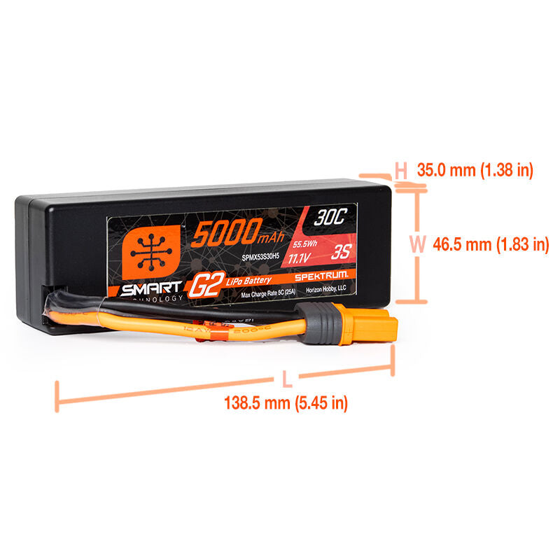5000mAh 3S 11.1V Smart G2 LiPo 30C; IC5