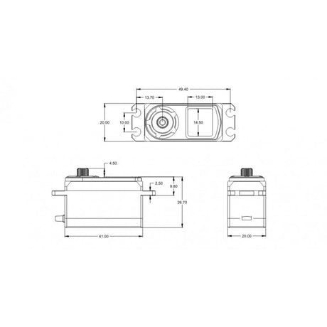 Servo BH8015 Low Profile Brushless 13.0kg/0.05sec @7.4V