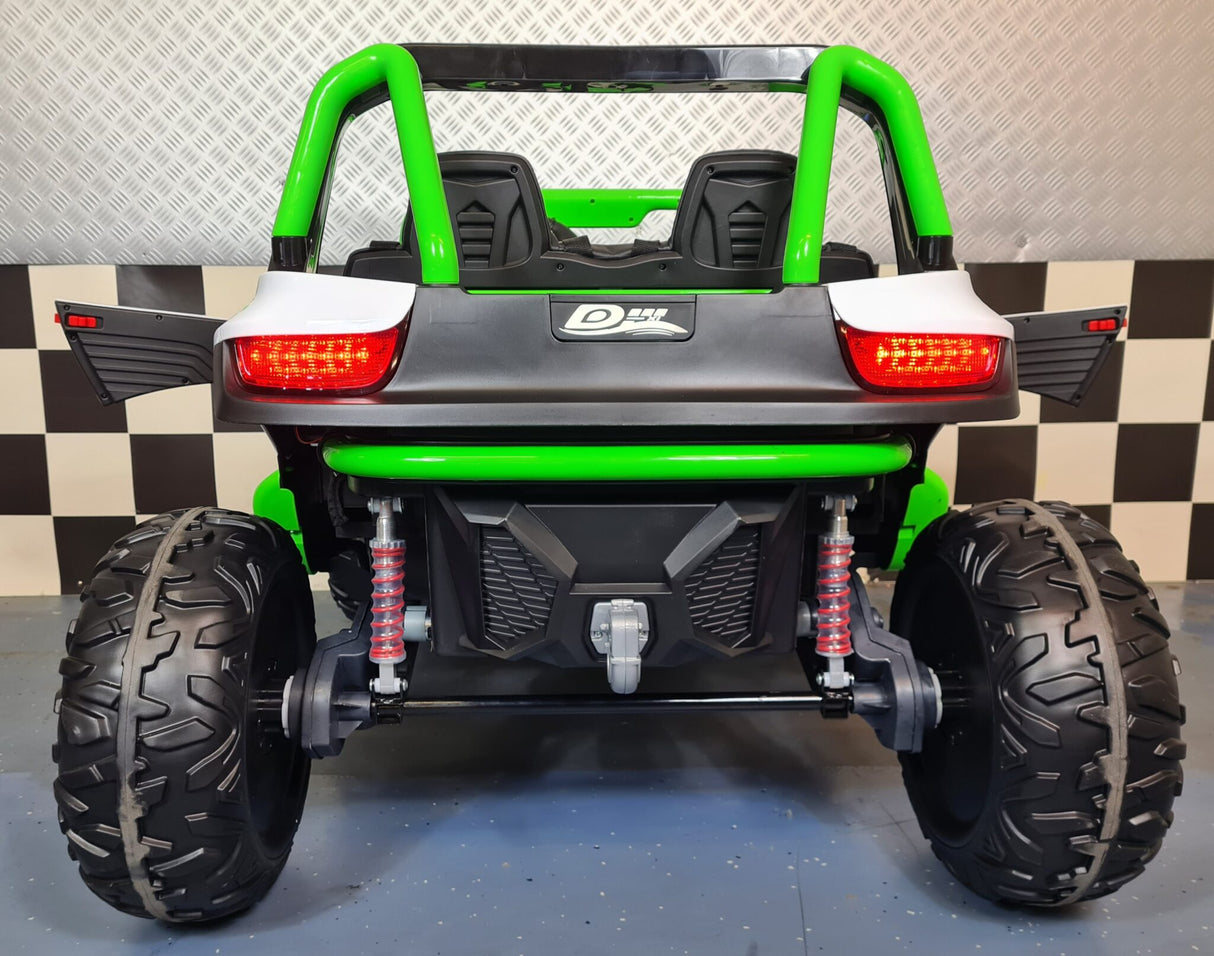 Elektrisk børnebuggy 24 volt 2-personers hvid / grøn