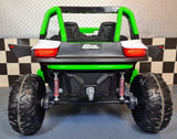 Elektrisk børnebuggy 24 volt 2-personers hvid / grøn