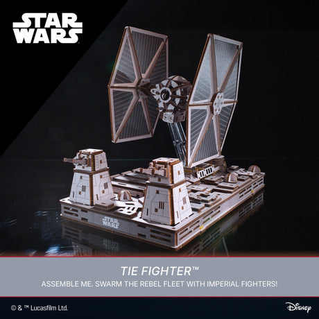 UGEARS Star Wars TIE Fighter – 3D træbyggesæt med motor (400 dele)