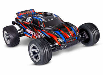 Traxxas 37354-4-RED - Rustler 2WD 1/10 RTR TQ BL-2s EHD Red