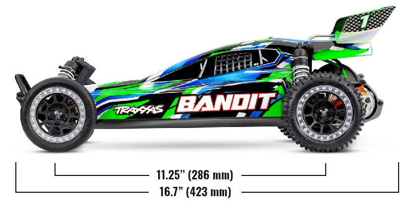 Traxxas 24254-8 Bandit 2WD 1/10 RTR TQ EHD USB-C Charger/ 7 cell NiMH 3000mAh