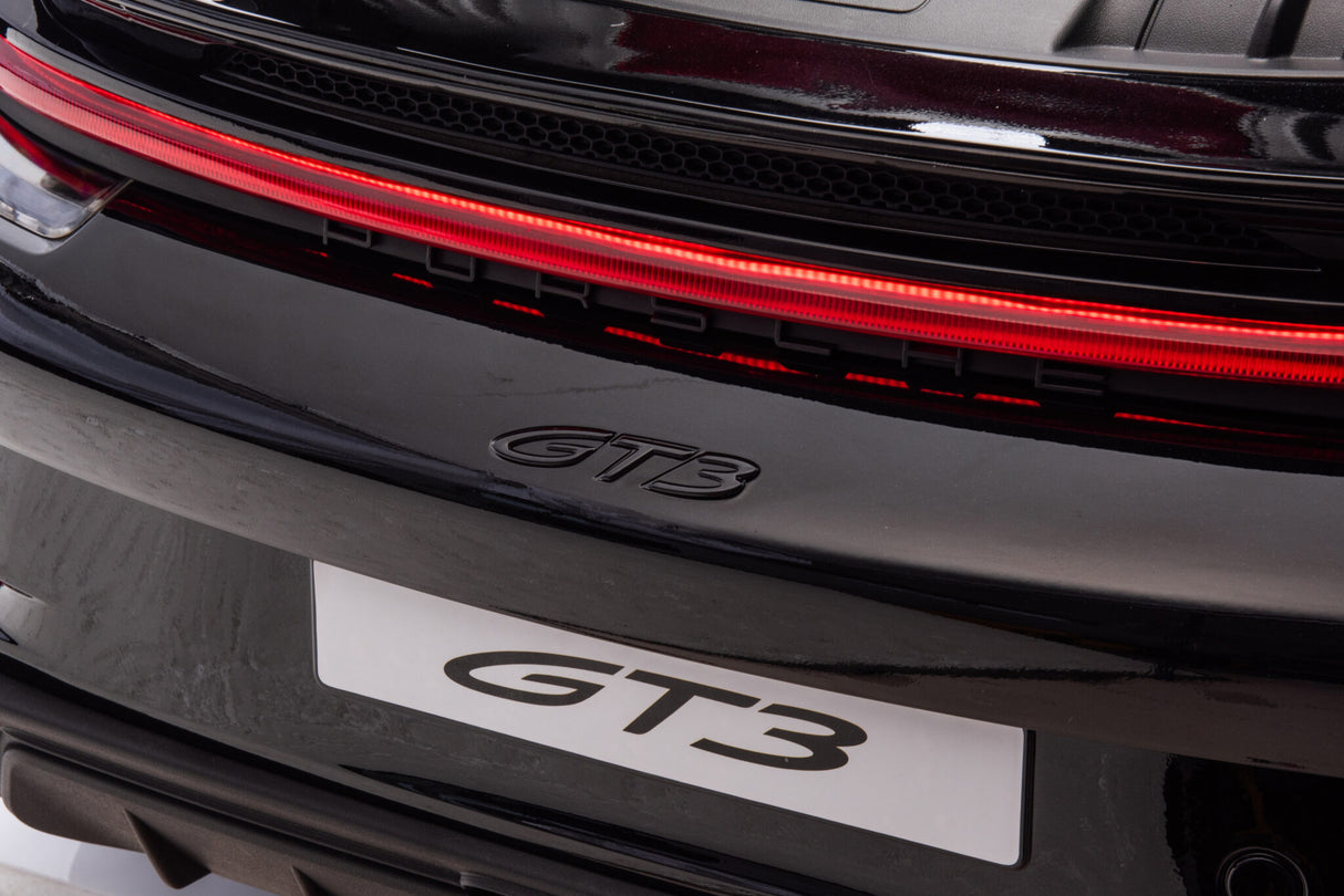 Porsche 911 24 volt GT3 ride on car metallic black with MP4