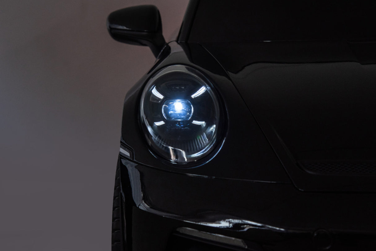 Porsche 911 24 volt GT3 ride on car metallic black with MP4