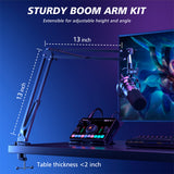 MAONO PD200XS Dynamic RGB USB/XLR Microphone with Arm Stand — For Creators, Streamers &amp; Podcasters