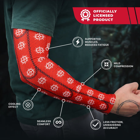 Diablo 4 Cathedral of Light seamless gaming arm sleeve red, S