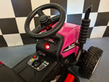Children's tractor 12 volts with trailer pink