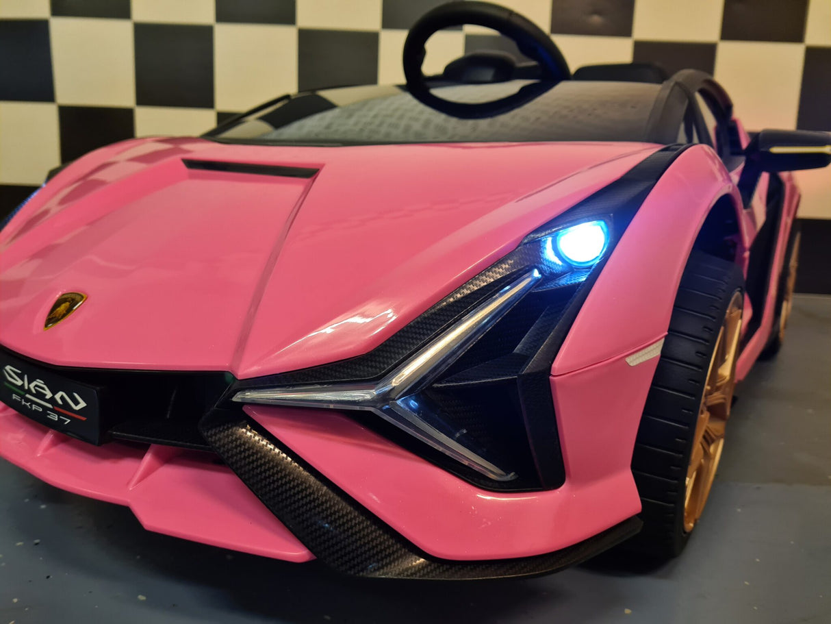 Battery children's car Lamborghini Sian pink