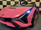 Battery children's car Lamborghini Sian pink
