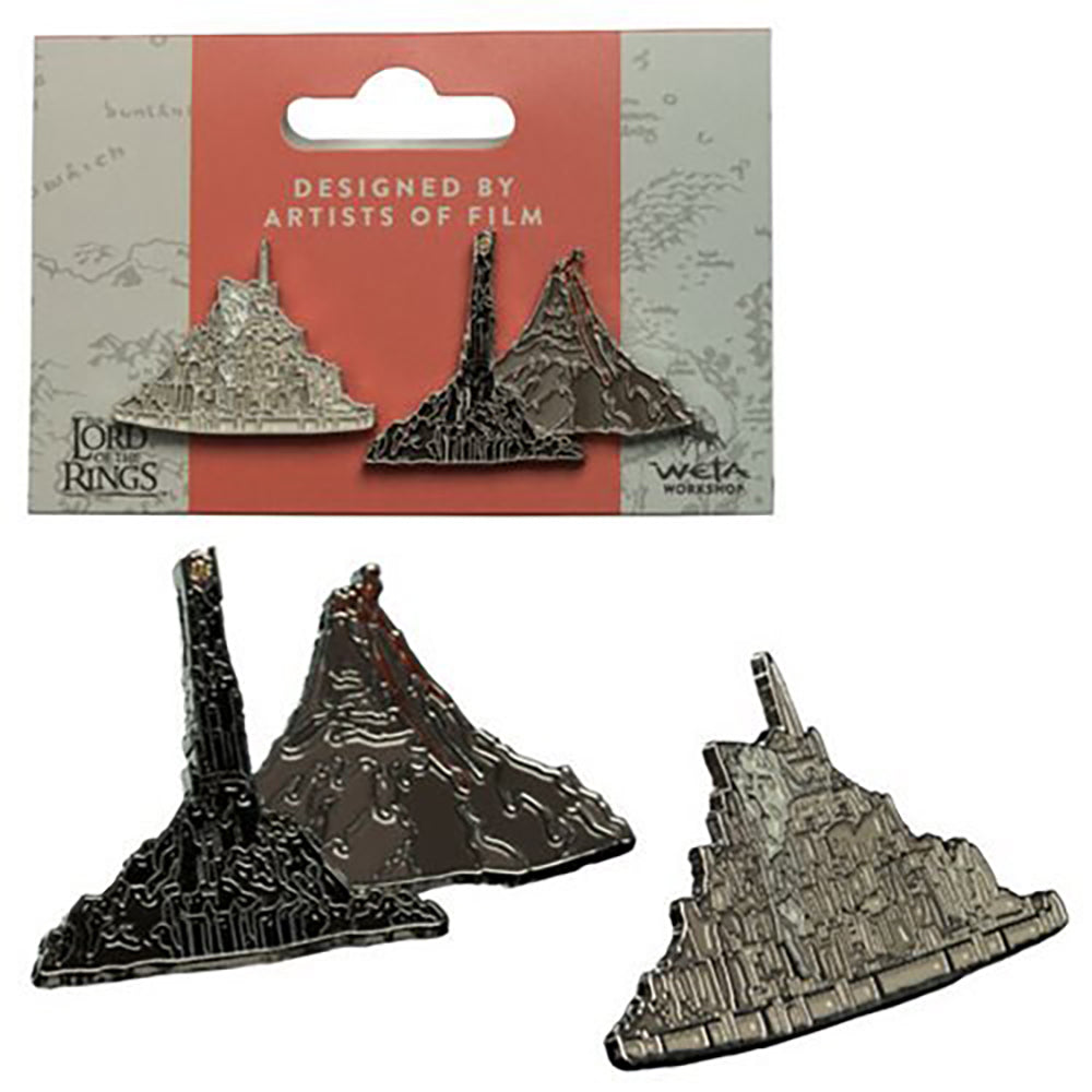 Weta Workshop The Lord of the Rings - Minas Tirith &amp; Mount Doom Pin Set of 2