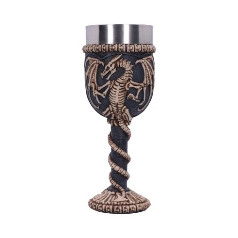 Realistic Fossilised Dragon Remains Skeleton Goblet Wine Glass