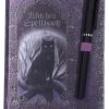 Embossed Black Cat Witches Spell Book  A5 Journal with Pen