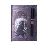 Embossed Black Cat Witches Spell Book  A5 Journal with Pen