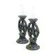 Set of 2 Wiccan Pentagram Candlesticks Witch Candle Holders