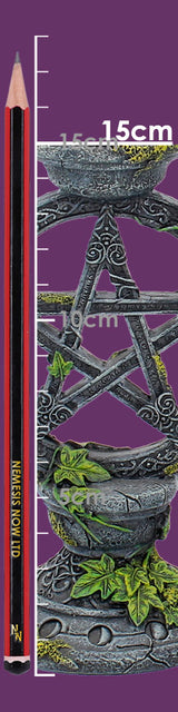Set of 2 Wiccan Pentagram Candlesticks Witch Candle Holders