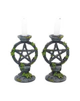 Wiccan Pentagram Tea Light Holder Gothic Witch Candle Holder
