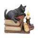 Witching Hour Cat Figurine by Lisa Parker Black Cat & Candle Ornament
