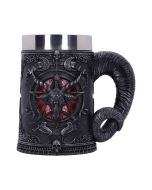 Lockable Red Leather Baphomet Embossed Journal