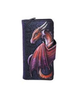 Ravens Flight Black Wing Floral Embossed Purse Wallet