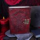 Lockable Red Leather Baphomet Embossed Journal