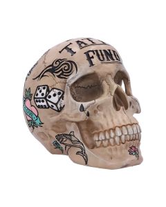 Aqua Blue Traditional, Tribal Tattoo Fund Skull