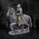 Set of Six small Medieval War Horse and Armoured Rider Figurines