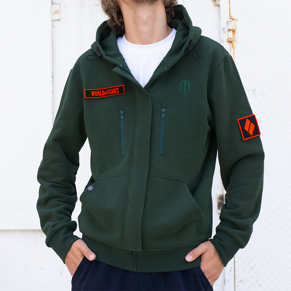 World of Tanks Zip hoodie with patches green, XL