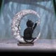 Luna Companion Moon and Cat Ornament 18.8cm