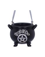 Small Black Witch's Brew Cauldron Pot Trinket Set of Four