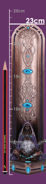 Triple Moon Goddess Bronze Incense Burner