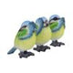 Three Wise Blue Tit Figurines in See no, Hear no, Speak no evil poses
