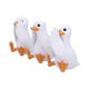 Three Wise Goofy Geese Figurines in See no, Hear no, Speak no evil poses