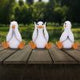 Three Wise Goofy Geese Figurines in See no, Hear no, Speak no evil poses