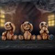 Three Wise Voodoo Doll Collectible Figurines 8cm
