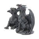Dark Fury (Set of 2) Obsidian Dragon Figurines 10cm