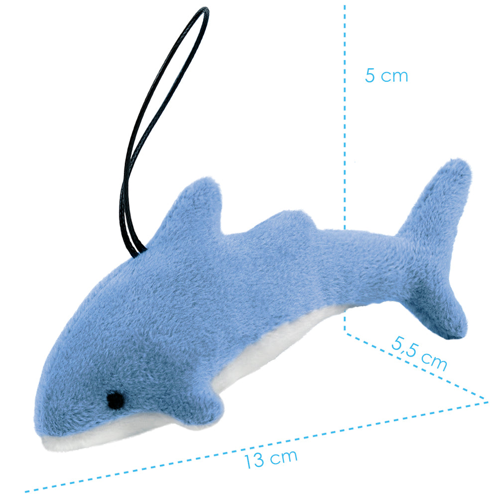 Plush keychain WP MERCHANDISE Shark Nory, 13 cm, blue