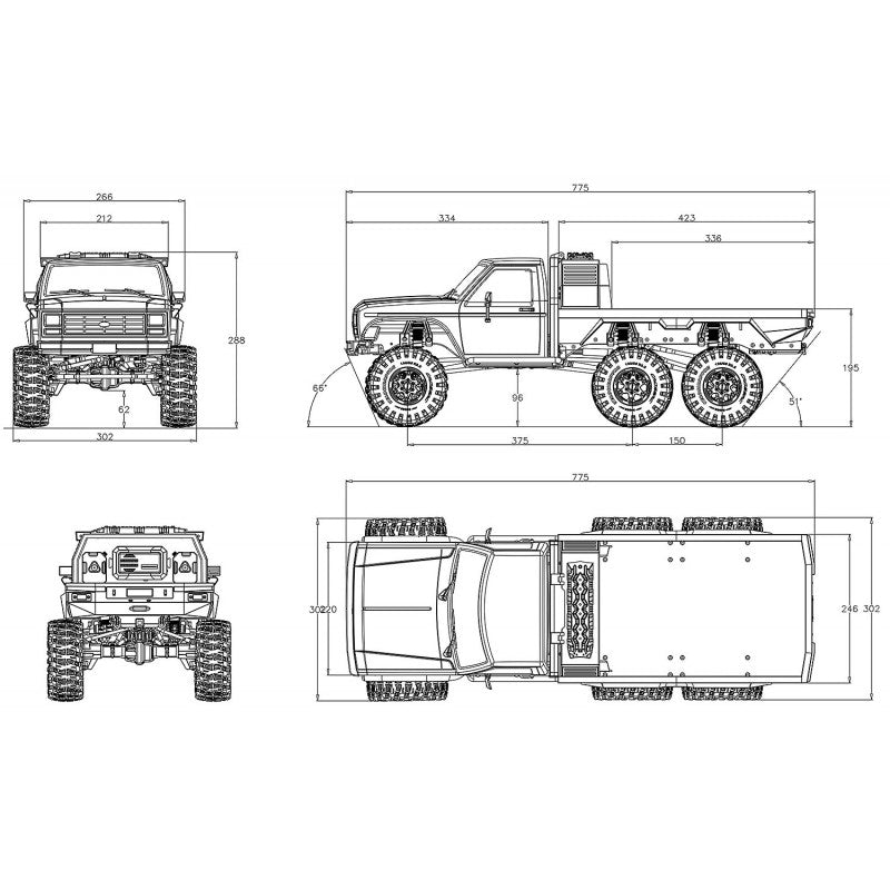 Crawling kit - EMOXL 1/8 775 Brushed kit