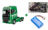 Kombopakke: HUINA SCANIA 770S RC TRAILER RTR Grøn