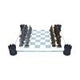 Raised Medieval Knight Chess Set With Corner Towers 43cm