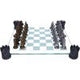 Raised Medieval Knight Chess Set With Corner Towers 43cm