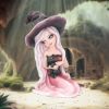 Rosa Figurine Witch Black Cat Ornament
