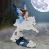 Free Spirit Figurine Fairy and White Winter Wolf Ornament