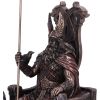 Bronze Odin All Father Wolves and Throne Figurine